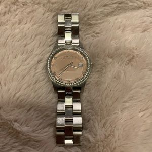 Marc Jacobs Pink Face Silver Watch